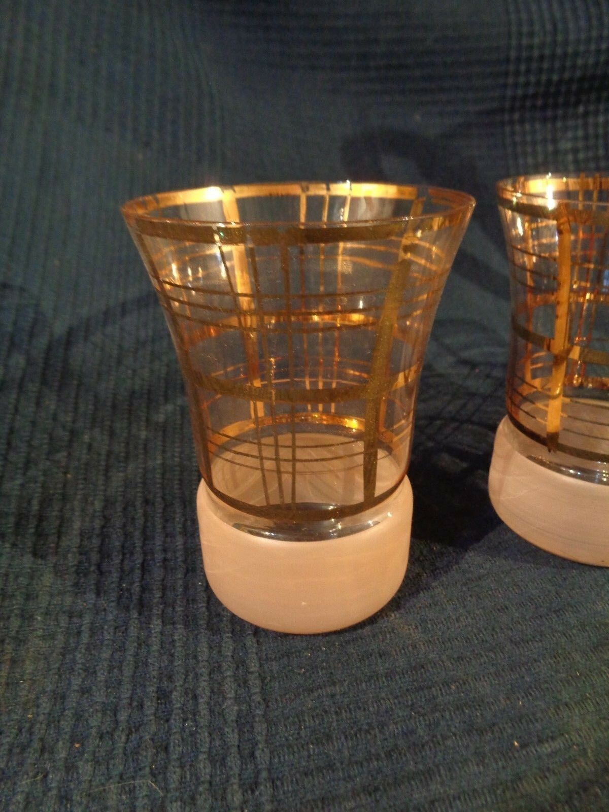 Carafe pitcher and crystal glass doree gilding old vintage gilding