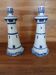 Pair of lighthouse-shaped candle holders
