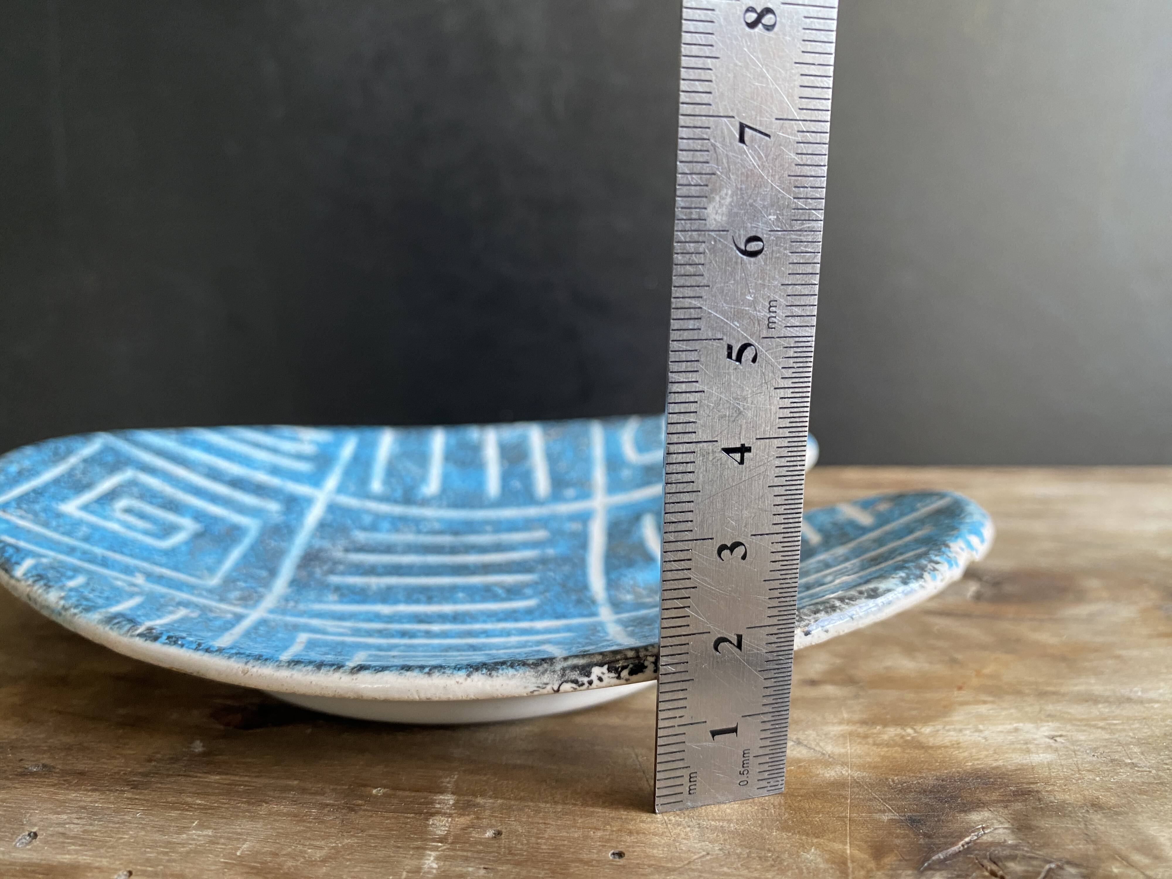 Vallauris Vintage Catchall – Palette Shape – Blue & White – 1950s/60s