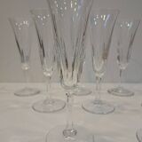 8 champagne flutes Cristallerie de Saint Louis model Cerdagne