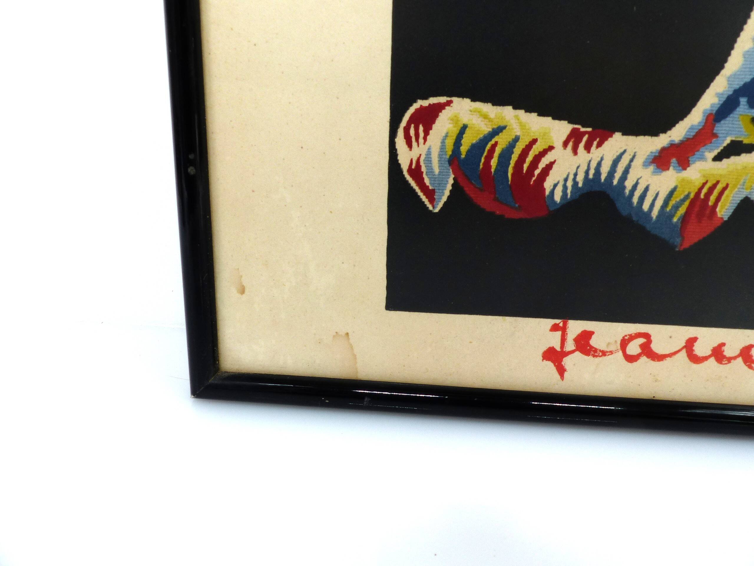 Original hand-signed lithograph, Jean Lurçat, "Stylized Rooster", 1953