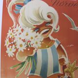 Original poster Oslo Norway doll 1962 Yran Knut boat beach travel railway tourism