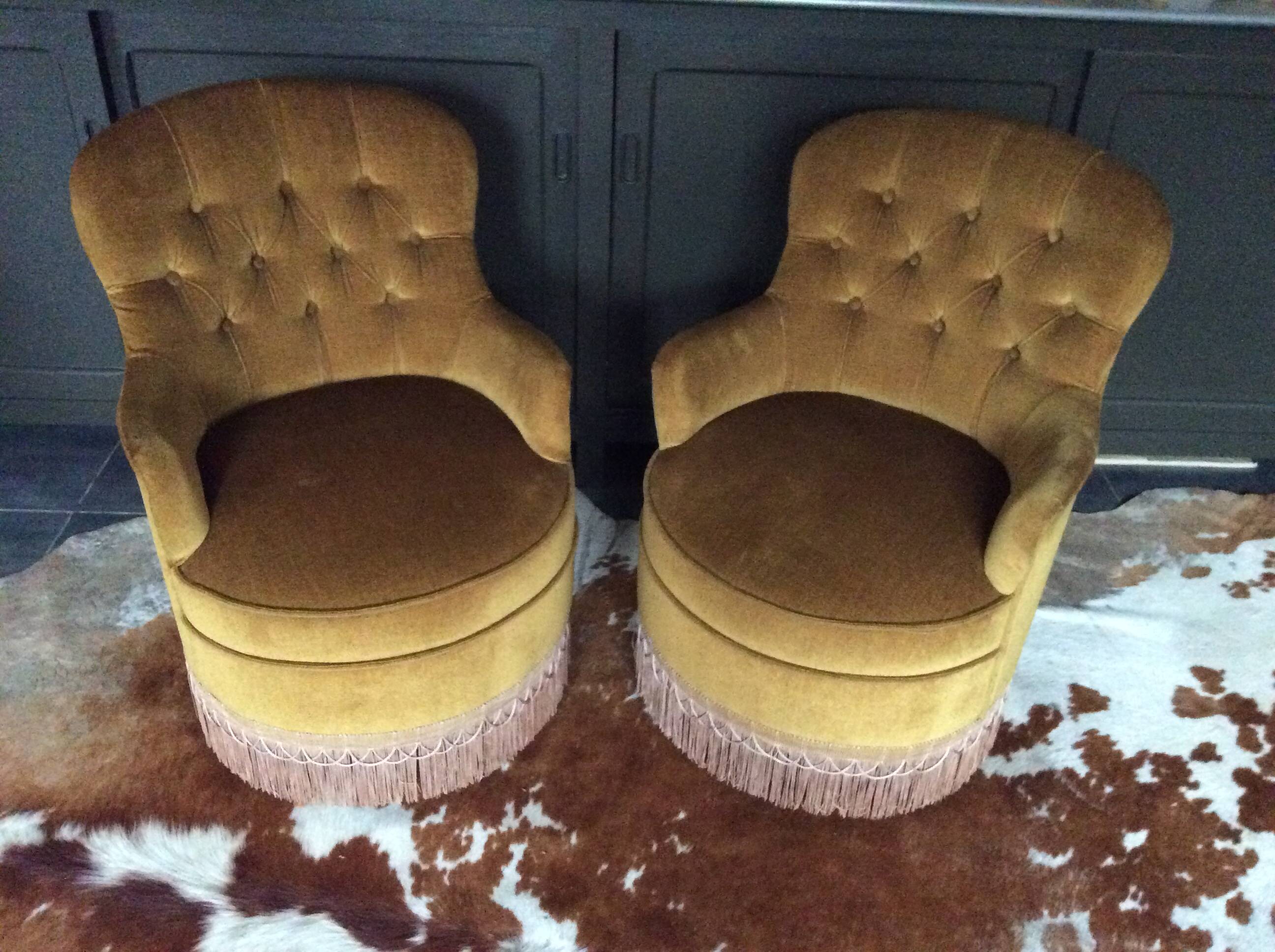 Pair of toad armchairs
