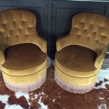 Pair of toad armchairs