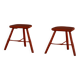 Paire de tabourets en bois patinés peints en rouge avec pieds évasés, années 1950-1960