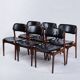 Set of six dining chairs – Erik Buch – Model OD 49 – Rosewood and black leather – O.D. Furniture – 1950s
