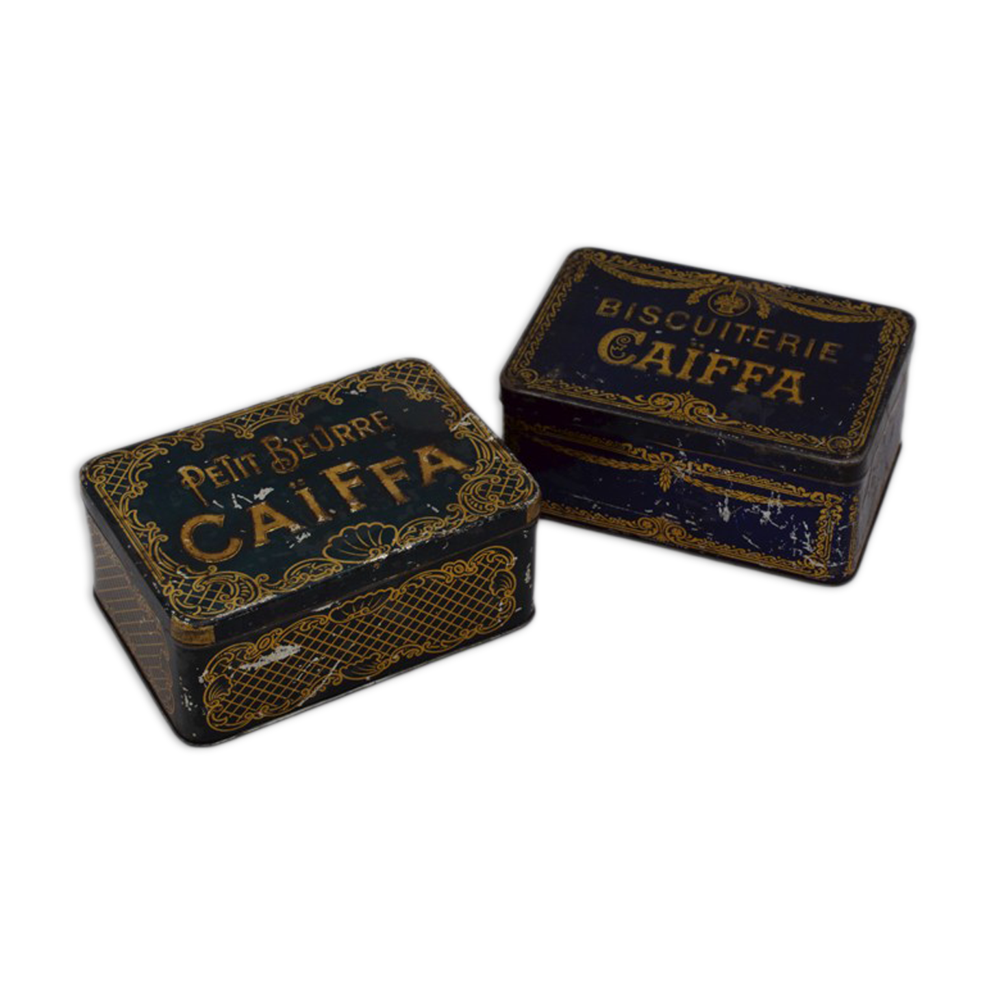 Two boxes metal small butter and coffee Caiffa