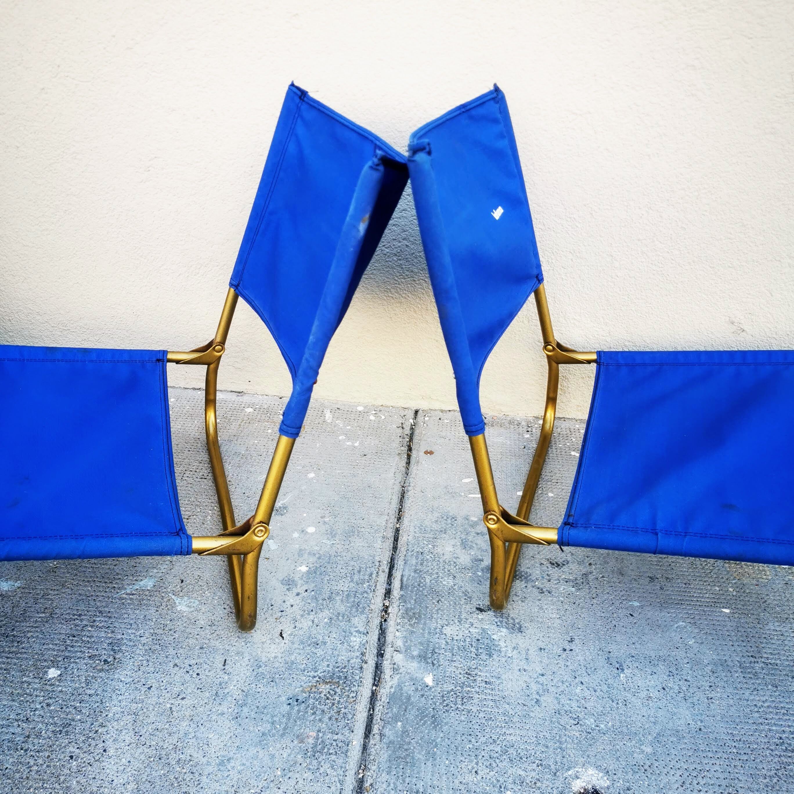 Pair of lafuma beach folding chairs