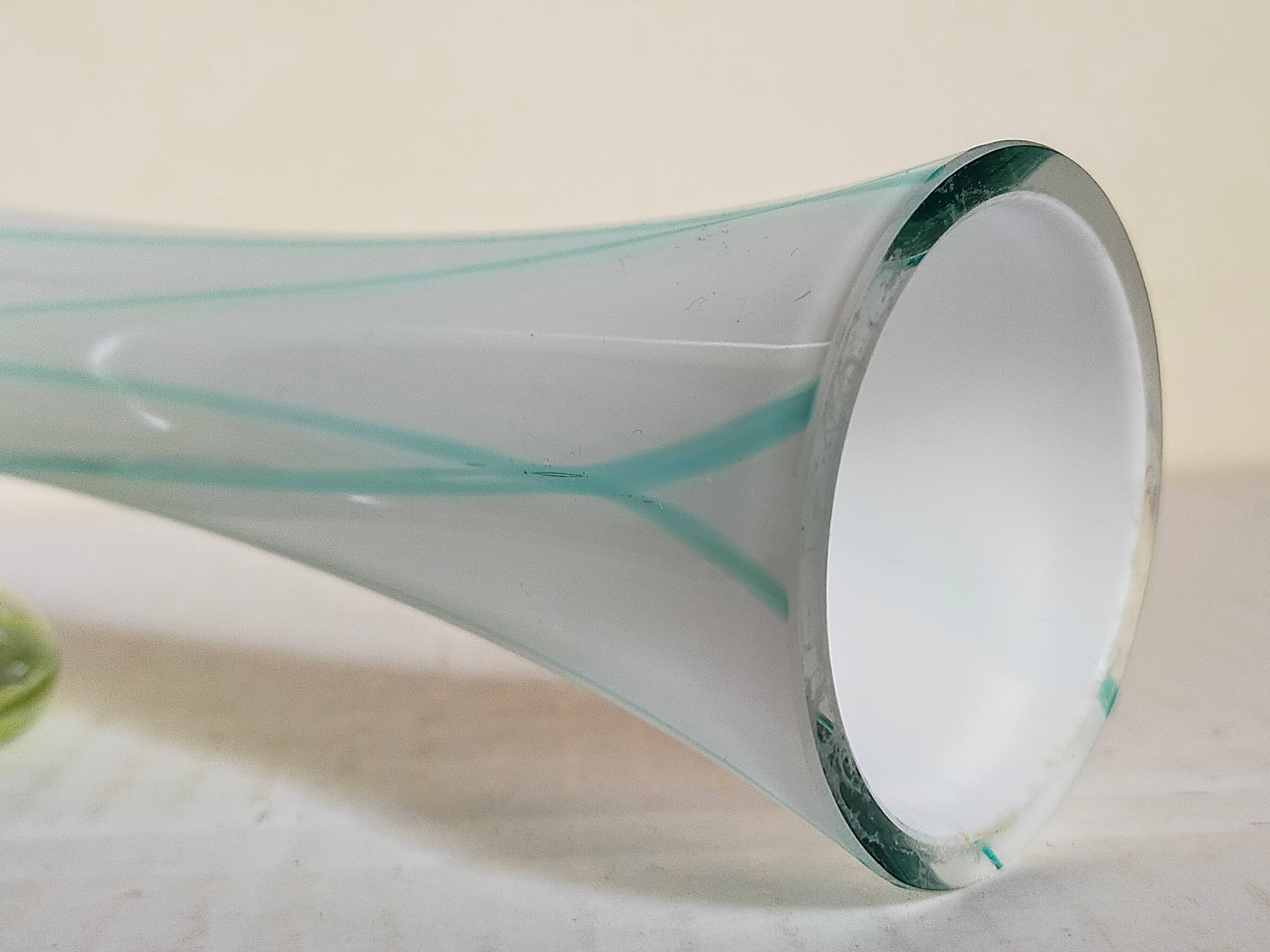 Duo of makora blown glass soliflores (krosno, poland) 1970s