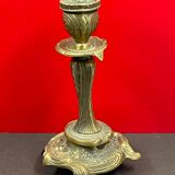 Antique candle holder flowers and leaves bronze art nouveau antique