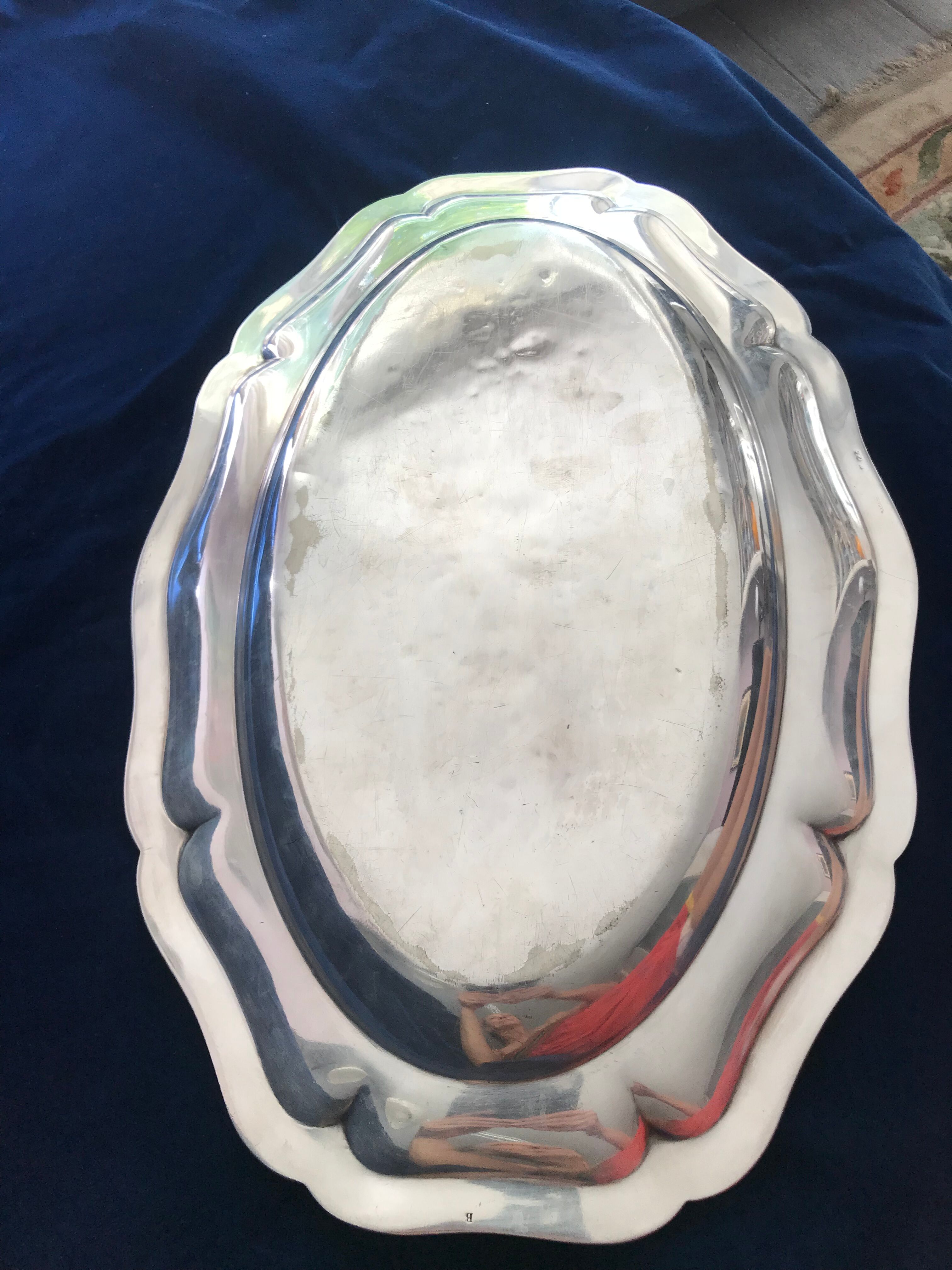 Silver metal tray A.Frenais 19th