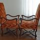 Pair of Louis XIII period armchairs in walnut sheep bone