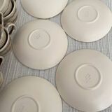 6 Cups and 5 Saucers Ecume model Faïencerie De Niderviller, Made in France