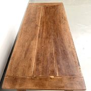 Farm table, old solid oak dough trough, France, around 1920.
