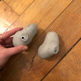 Pair of "potato" concrete patères Petite Friture design Sam Baron
