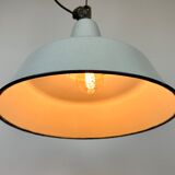 Industrial Grey Enamel Factory Pendant Lamp from Zaos, 1960s