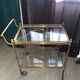 Vintage brass and glass serving trolley - Hollywood style