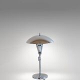 Bauhaus Chromed Desk Lamp with Adjustable Lampshade, Italy 1950s