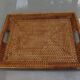 Tray with handles rattan