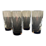 Set of 4 smoked optical glass glasses