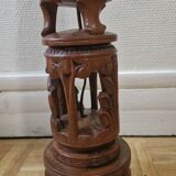 Carved rosewood lamp base