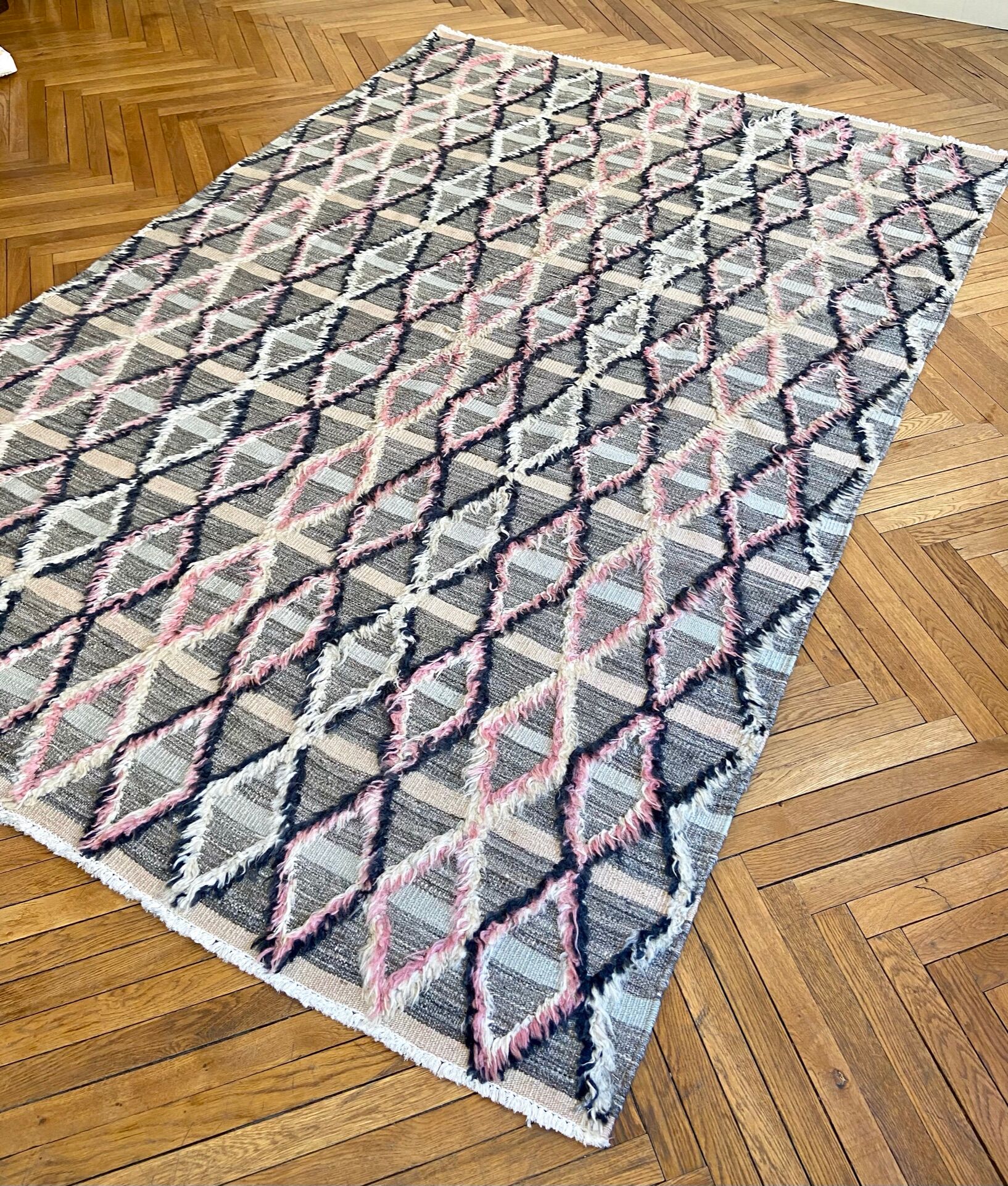 Te Grey Berber Carpet 258 X 177 cm