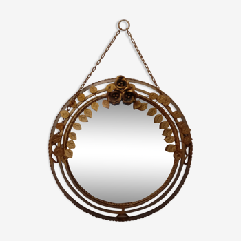 Mirror in iron gold 1960, 58x85cm