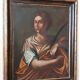 Oil on canvas antique - Saint Agnes - Roman school, 17th century