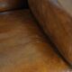 Cognac-colored sheep leather Art Deco design armchair finished with piping