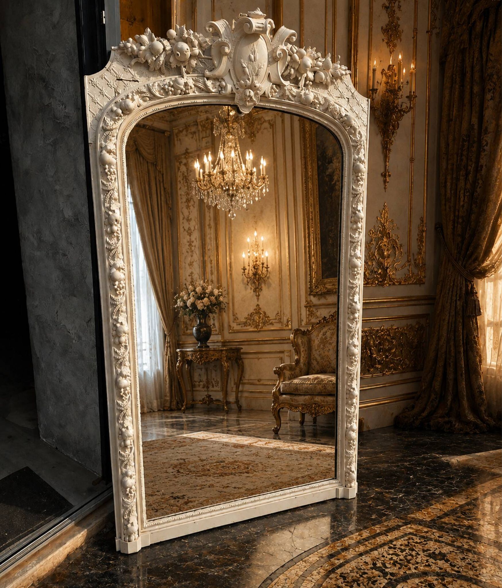 Miroir baroque en bois sculpté