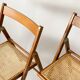 Pair folding chairs caning