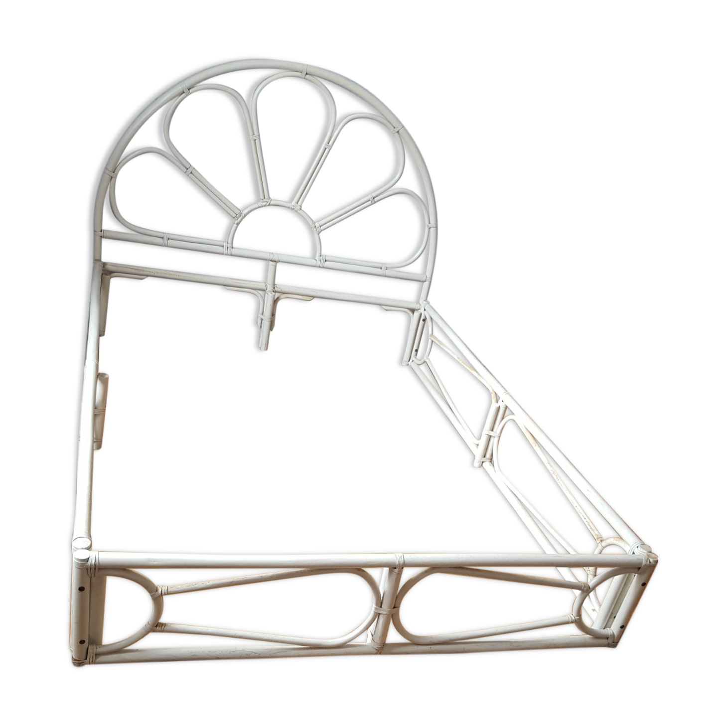 Rattan bed 2 seats vintage 70