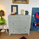Vintage art deco wood chest of drawers