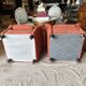 Pair of Art Deco style fabric club armchairs
