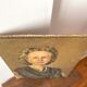 Oil portrait on canvas of an elegant vintage woman 50s