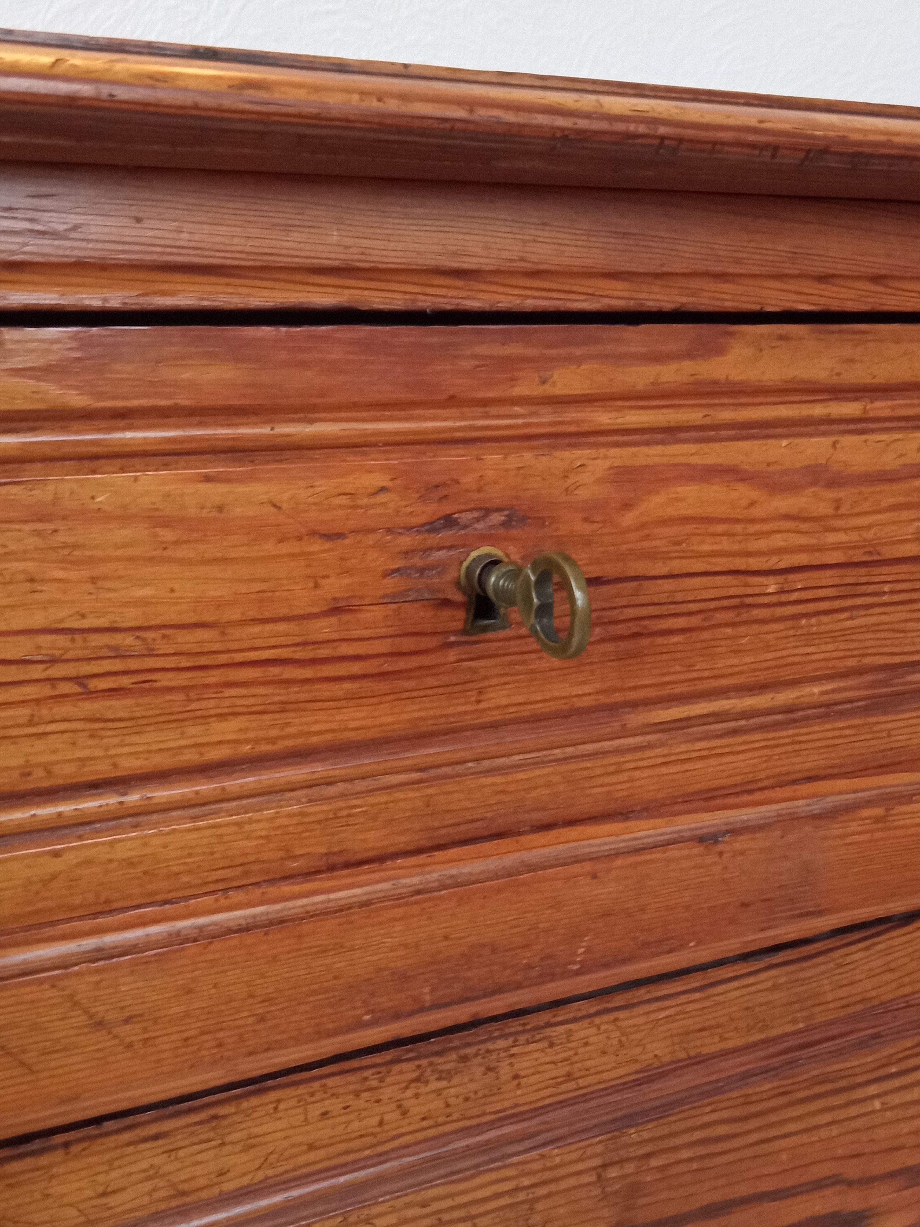 Antique pitchpin chest of drawers