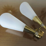 Double wall lamp in perspex and gold metal 50s 60s