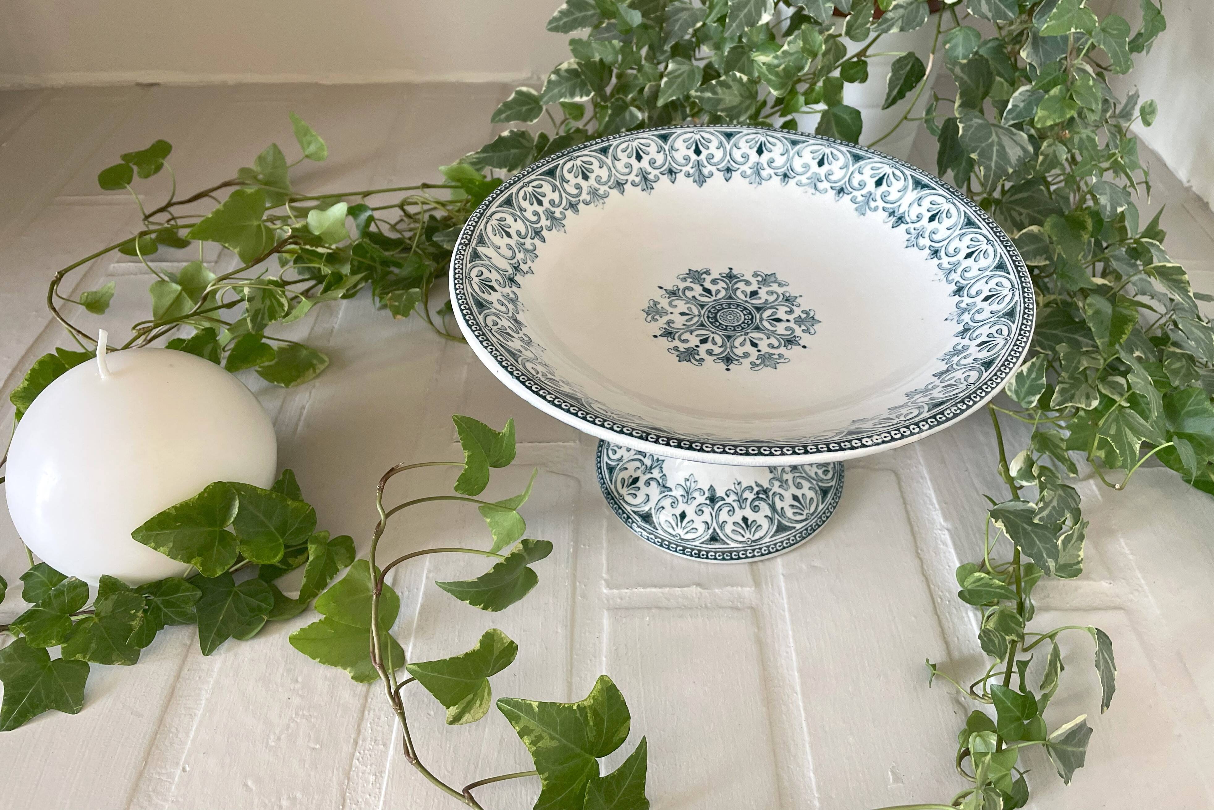 Old Badonviller earthenware compote bowl