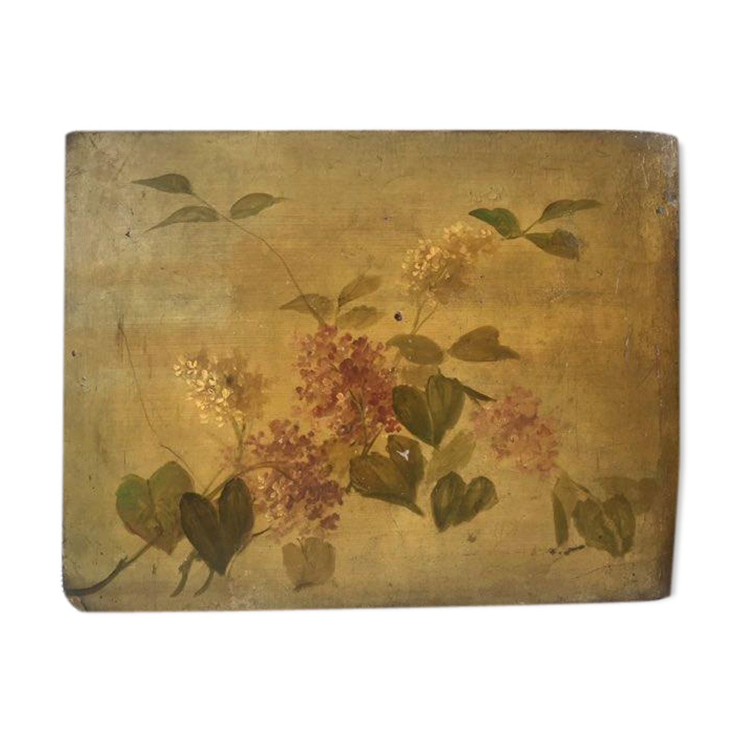 Peinture huile sur carton ancienne