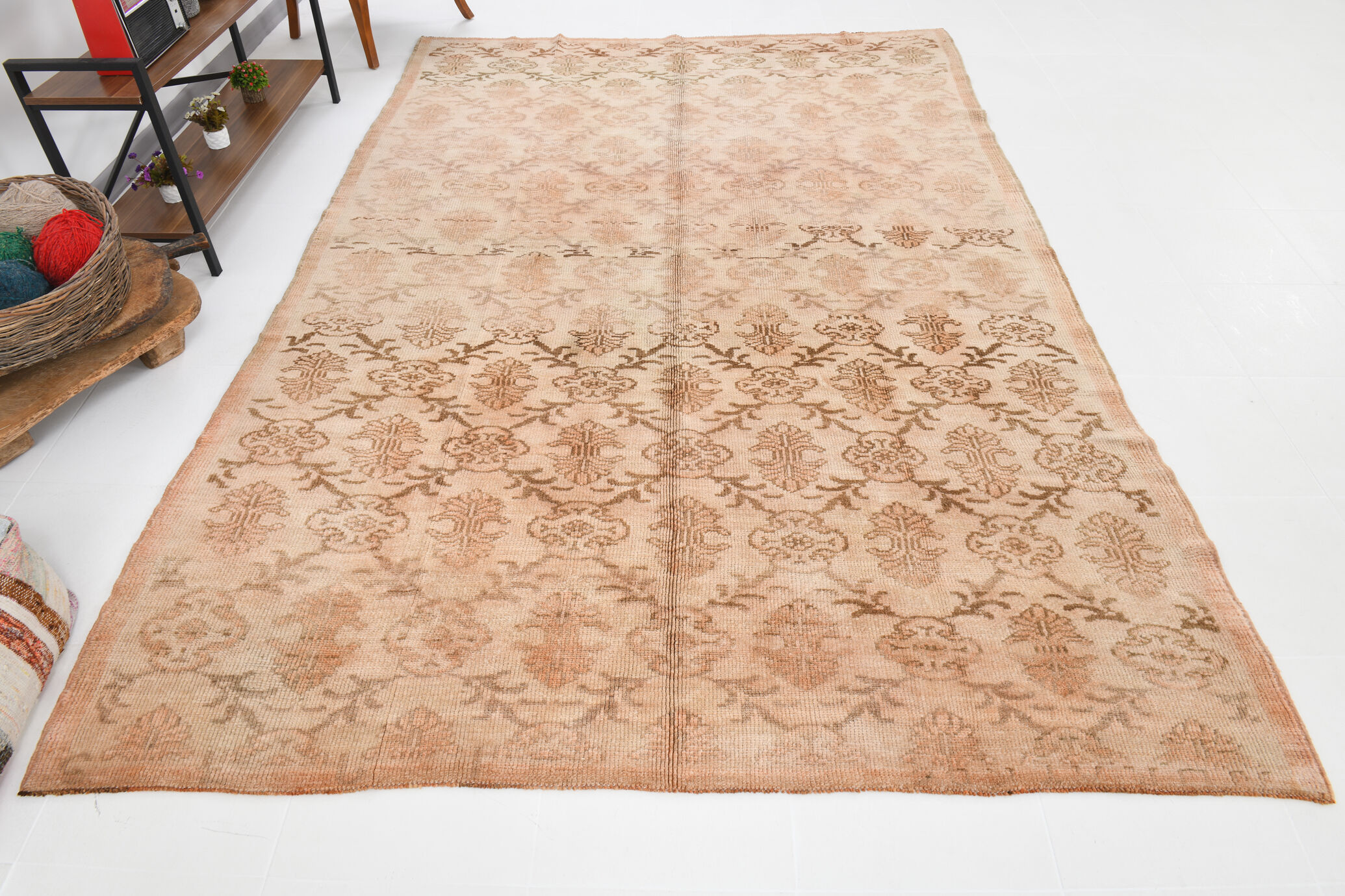 Brown beige vintage rug 325x218cm