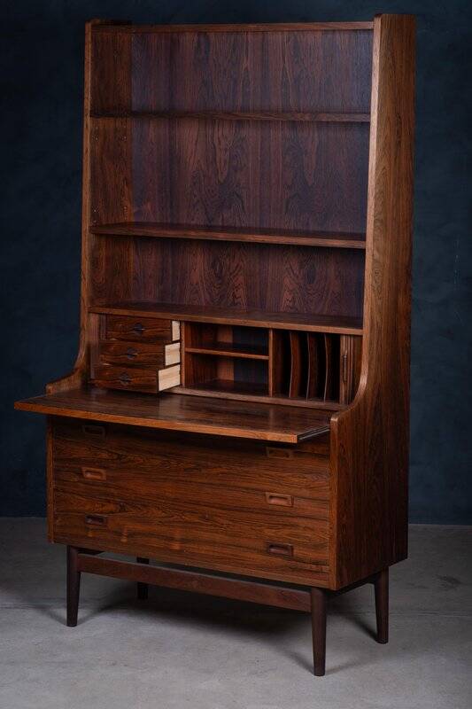 Rosewood Bookcase attributed to Johannes Sorth for Nexø Møbelfabrik, 1960s