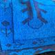 Electric Blue Vintage Turkish Rug Pillow, Hand-Stitched Wool Cushion