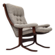 1970s, Norwegian design armchair, blend wool fabric, bent wood.