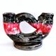 Vintage artisanal two-tone earthenware candle holder Vallauris France