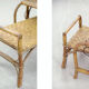 Bauhaus rattan armchair with ottoman by Erich Dieckmann, 1930s
