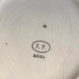 Vintage earthenware soup kitchen - 50s - model F.P Anna - decoration red flowers