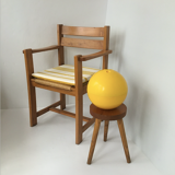 Elm and straw armchair Roland Haeusler for Maison Regain