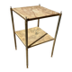 small side table with 2 brass and marble trays vintage 1960