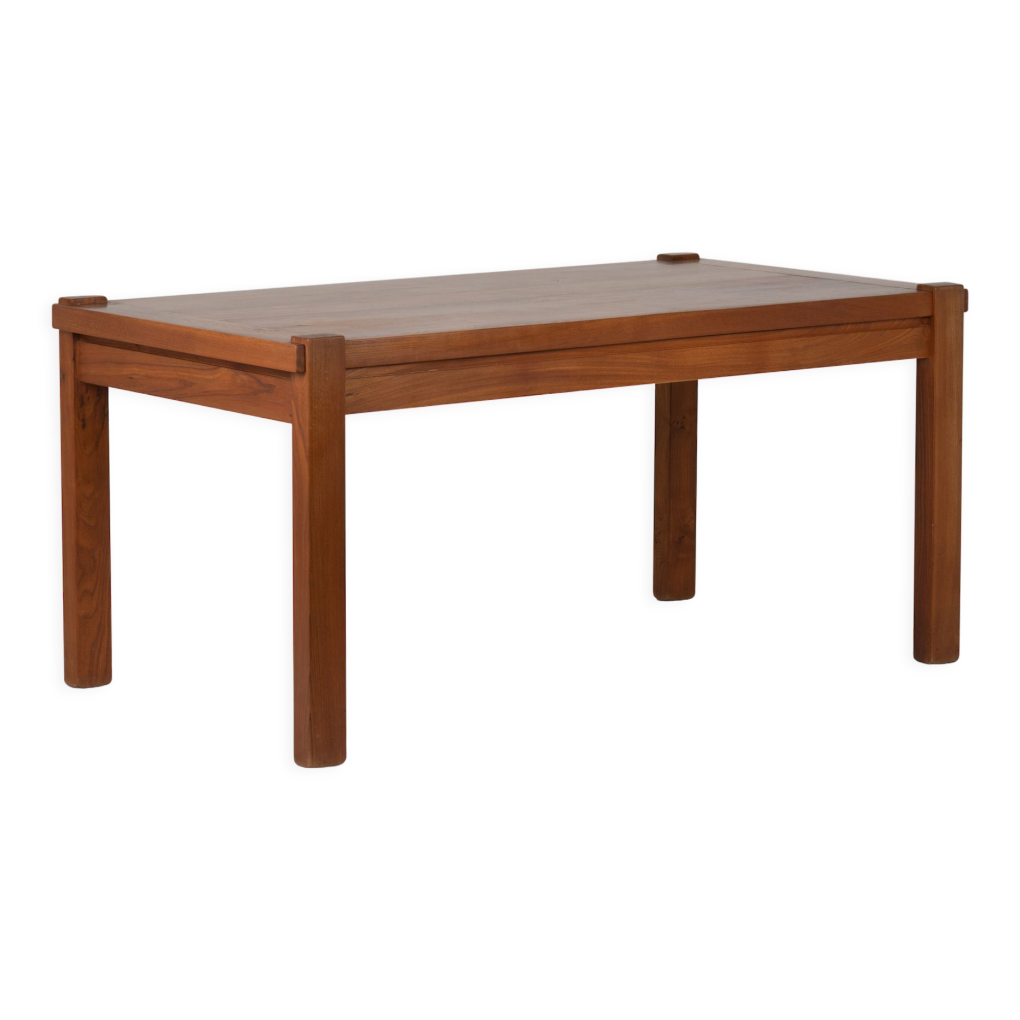 Blond solid elm table, seltz house, 1960s