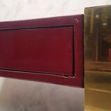 Executive desk by Jean Claude Mahey - lacquered wood & brass - Ca 1970